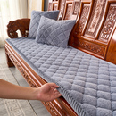 秋冬保暖兔毛绒实木沙发垫防滑加厚红木坐垫椅垫新中式 沙发垫子