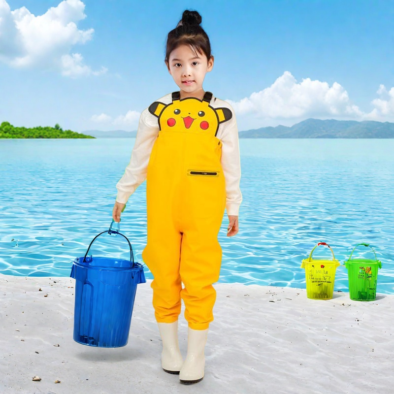 皮卡丘儿童赶海连体下水裤