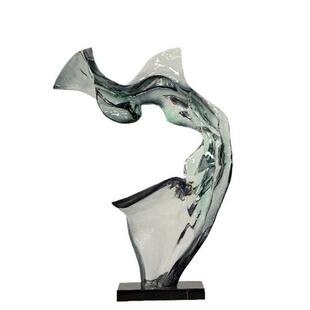 透明雕塑摆件轻奢酒店玄关客厅电视柜现代艺术装 饰品树脂工艺品抽