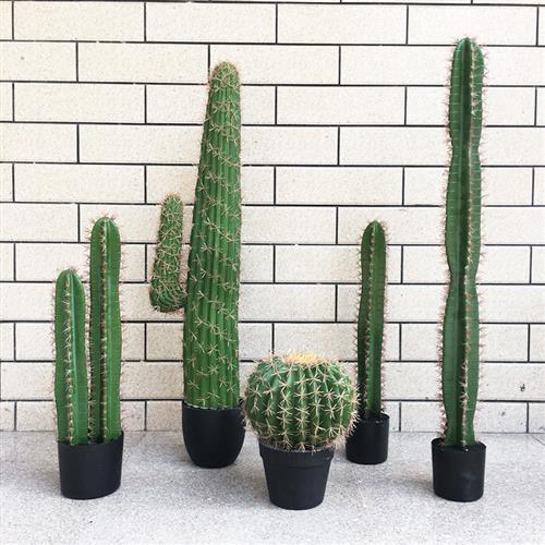 北欧墨西哥仙人掌球仿真仙人柱盆栽人造塑料大型摆件落地绿植假树