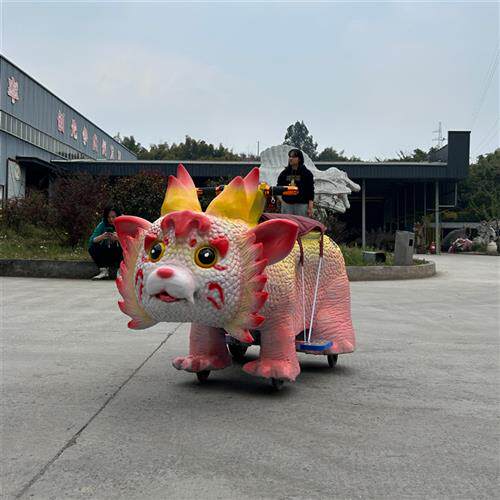 遥控启动双电瓶恐龙车儿童车摇头发光带音乐广场游乐场设备公园