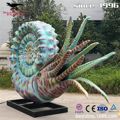 仿真大型海洋软体生物模型硅胶电动菊石绿色海洋摆件仿真动物恐龙