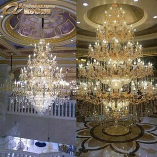 现代酒店大堂非标工程吊灯灯具商场大厅复式 楼别墅水晶吸顶灯