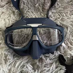 大神款美人鱼专业自由潜水面镜极光透明面镜底容量防水防雾游泳镜