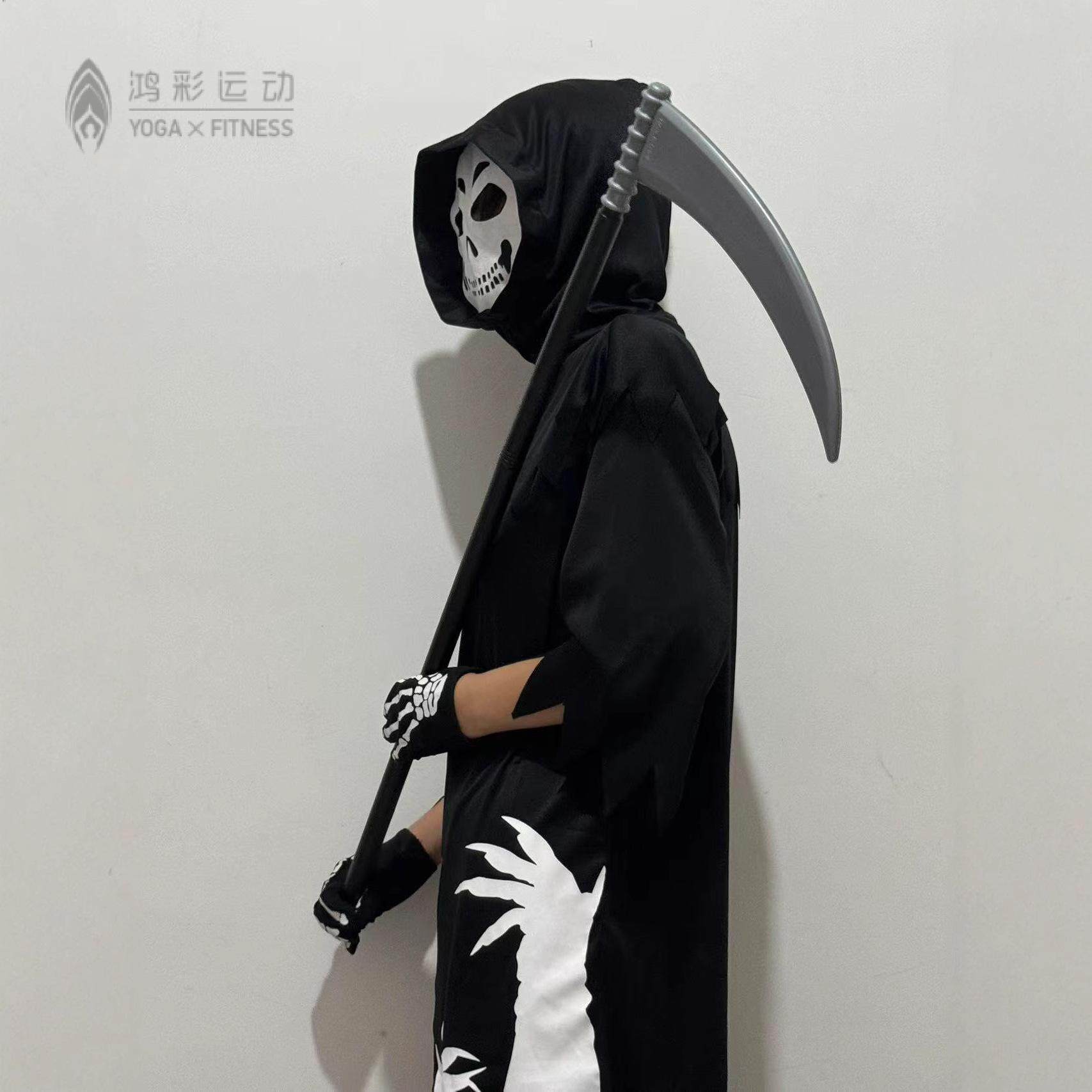 万圣节儿童骷髅骨架死神镰刀连帽