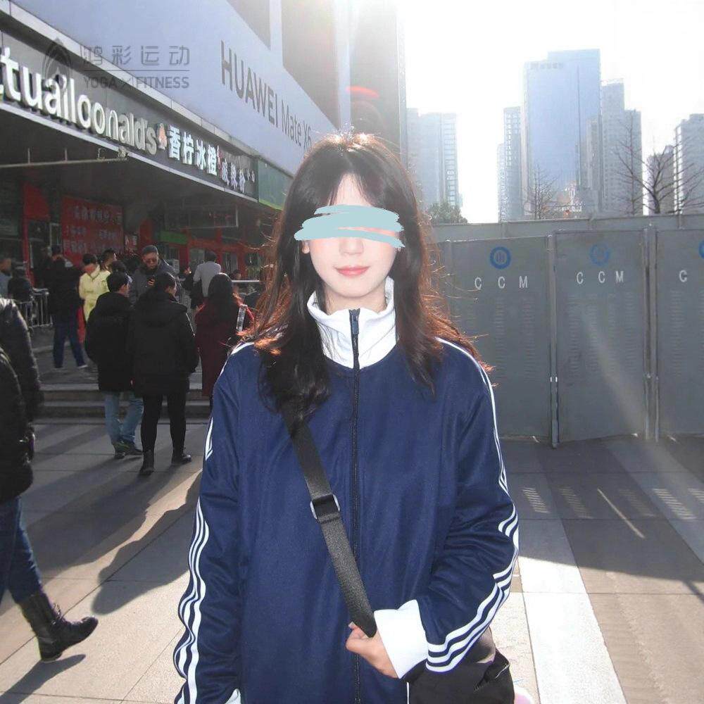立领韩系三条杠女款春秋季棒球服