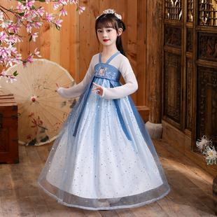儿童汉服女童仙女连衣裙夏中公主唐装襦裙古装衣服