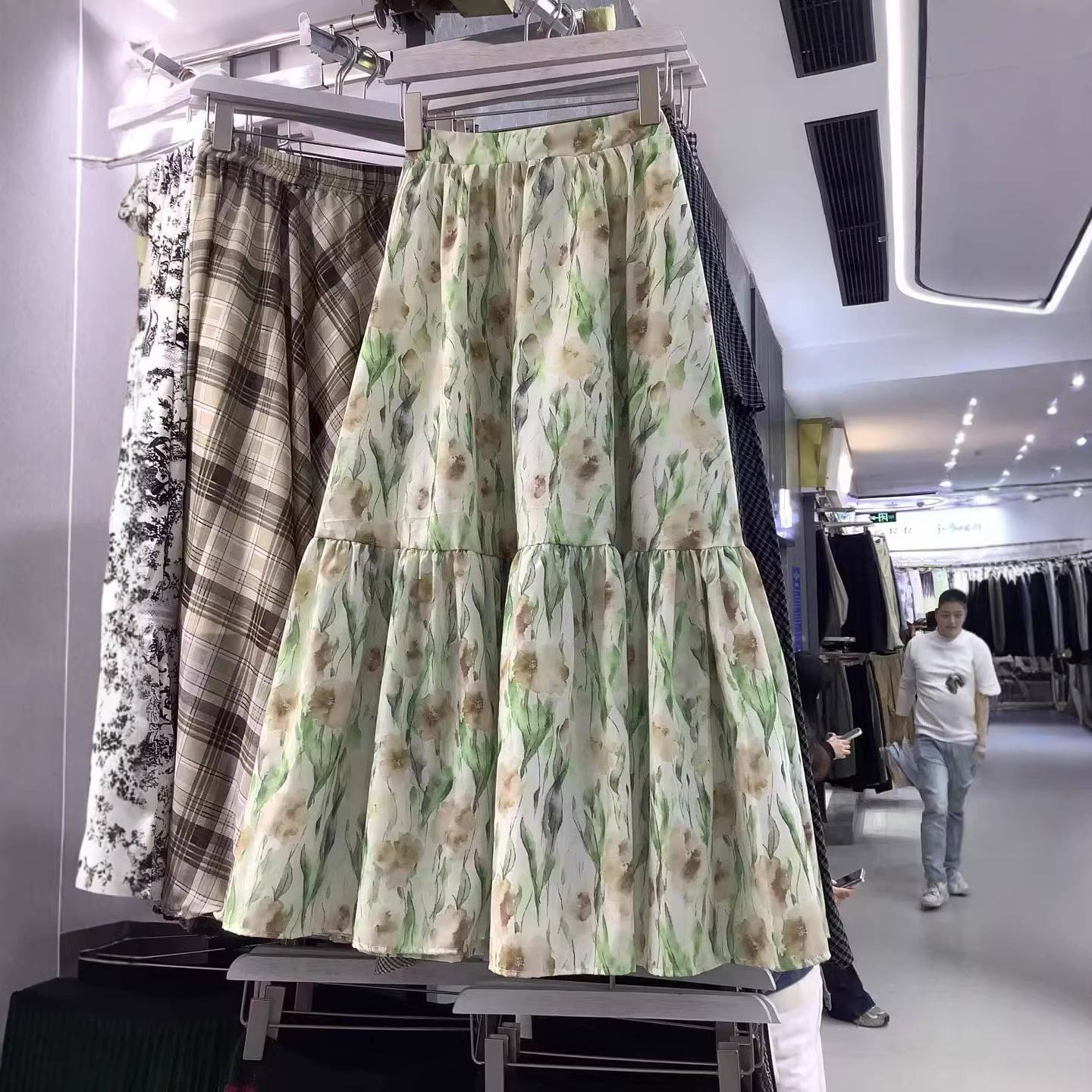 法式复古小众设计冬季碎花高腰女