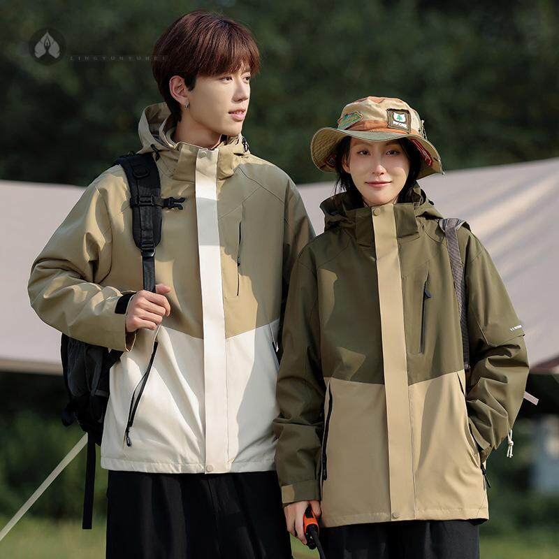 柏希禾冲锋衣秋冬女款外套防风防水三合一户外登山服男潮