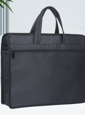 建腾A4手提文件袋帆布加厚资料袋会议商务办公文件包加大A3考务袋公文包会议事务包拉链定制