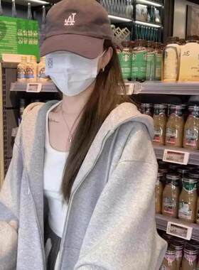 灰色卫衣外套女春秋开衫秋季2026