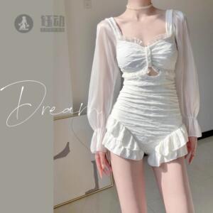 蜜Dream温泉泳衣女长袖保守款