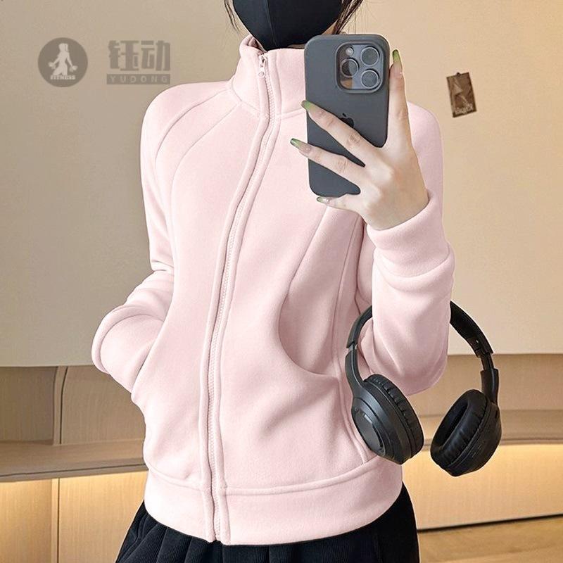 奥粒绒加绒加厚帽衫女春秋修身