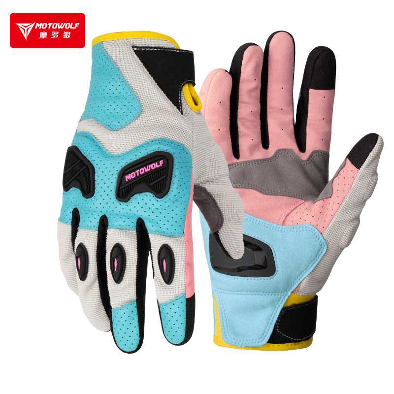 摩多狼骑行手套真皮防摔