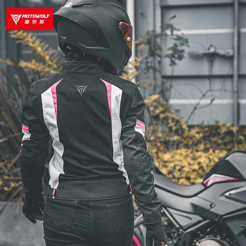 女款骑士摩托车骑行服机车装备网眼拉力服防摔透气赛车摩旅上衣秋