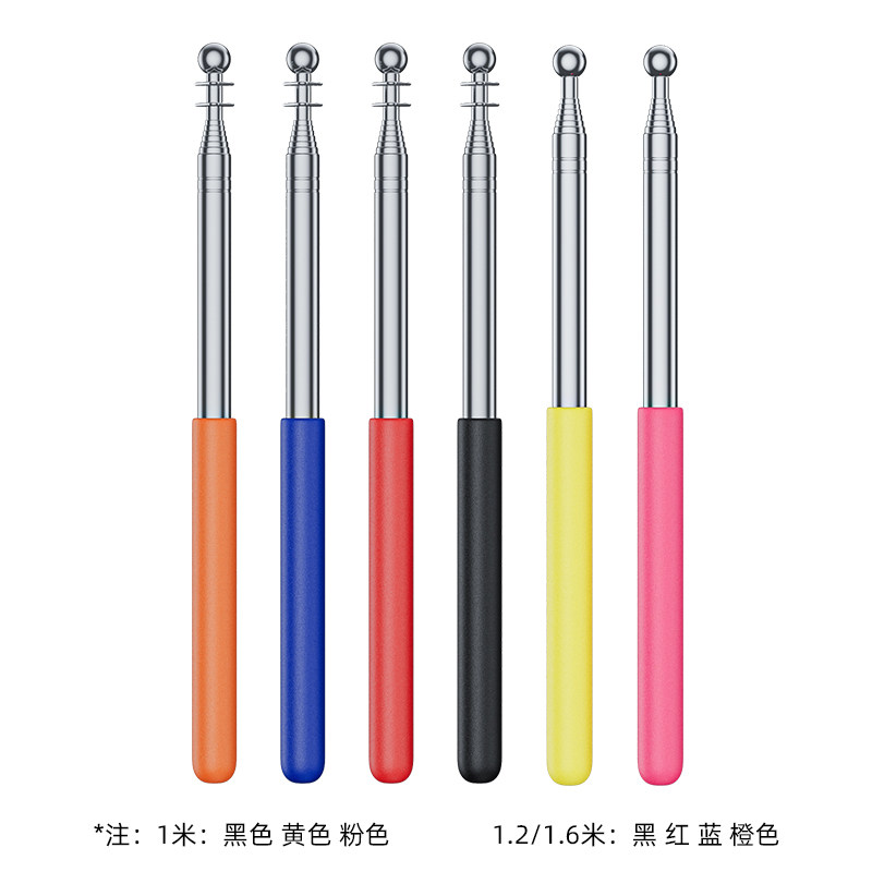 fleck福莱克伸缩旗杆教鞭不锈钢伸缩杆导游杆灯牌指示杆1米1.6米自由伸缩长度图片