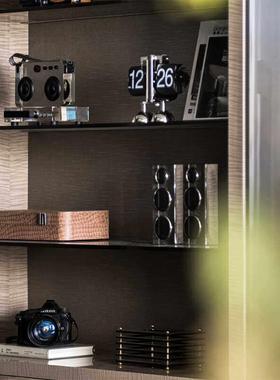 现代轻奢样板房书房书柜仿真相机摄影主题摆件展示柜组合软装饰品