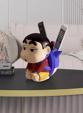 蜡笔小新背包收纳摆件办公室工位笔筒装饰客厅桌面遥控器乔迁礼物