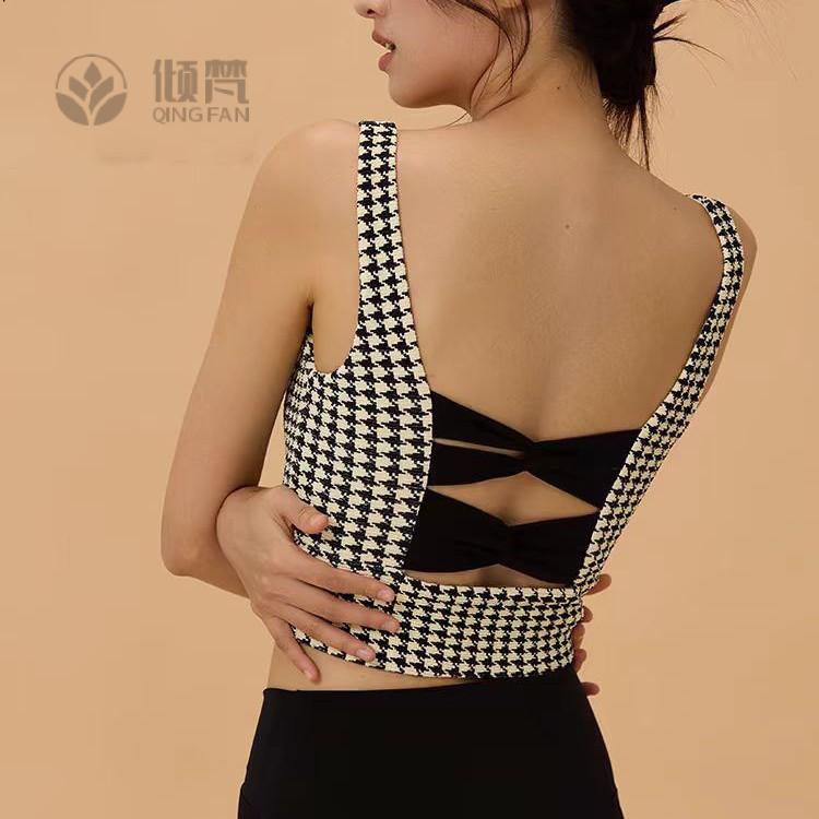 运动内衣吊带后背扭结瑜伽背心女