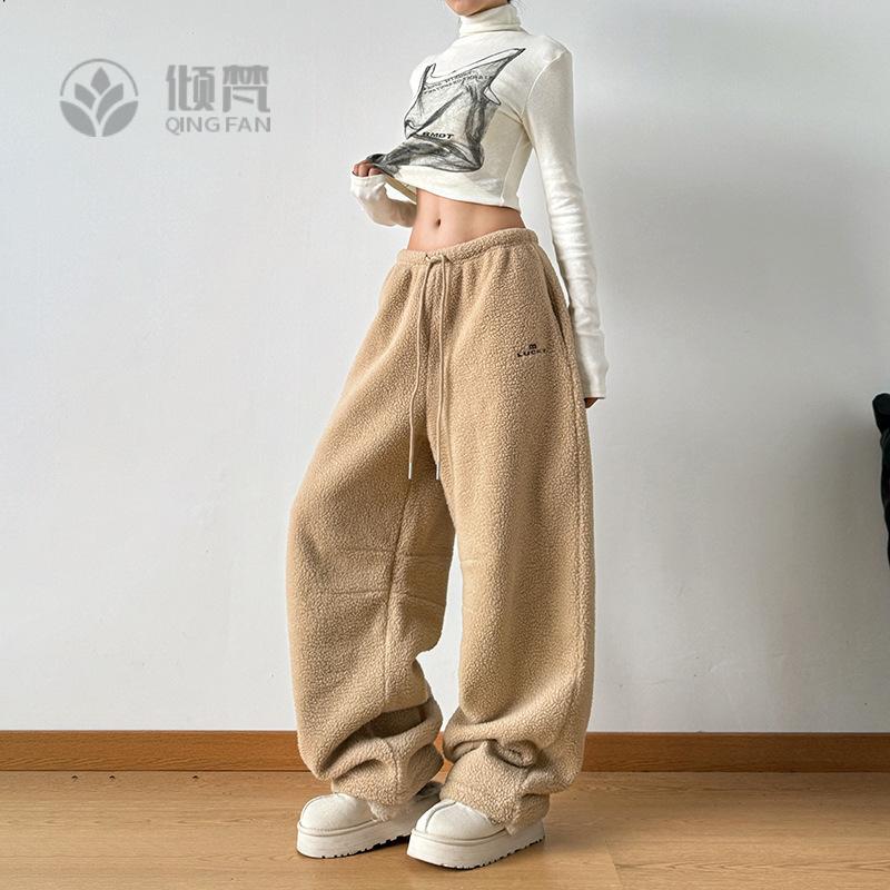 摇粒绒加绒加厚女冬季宽松保暖