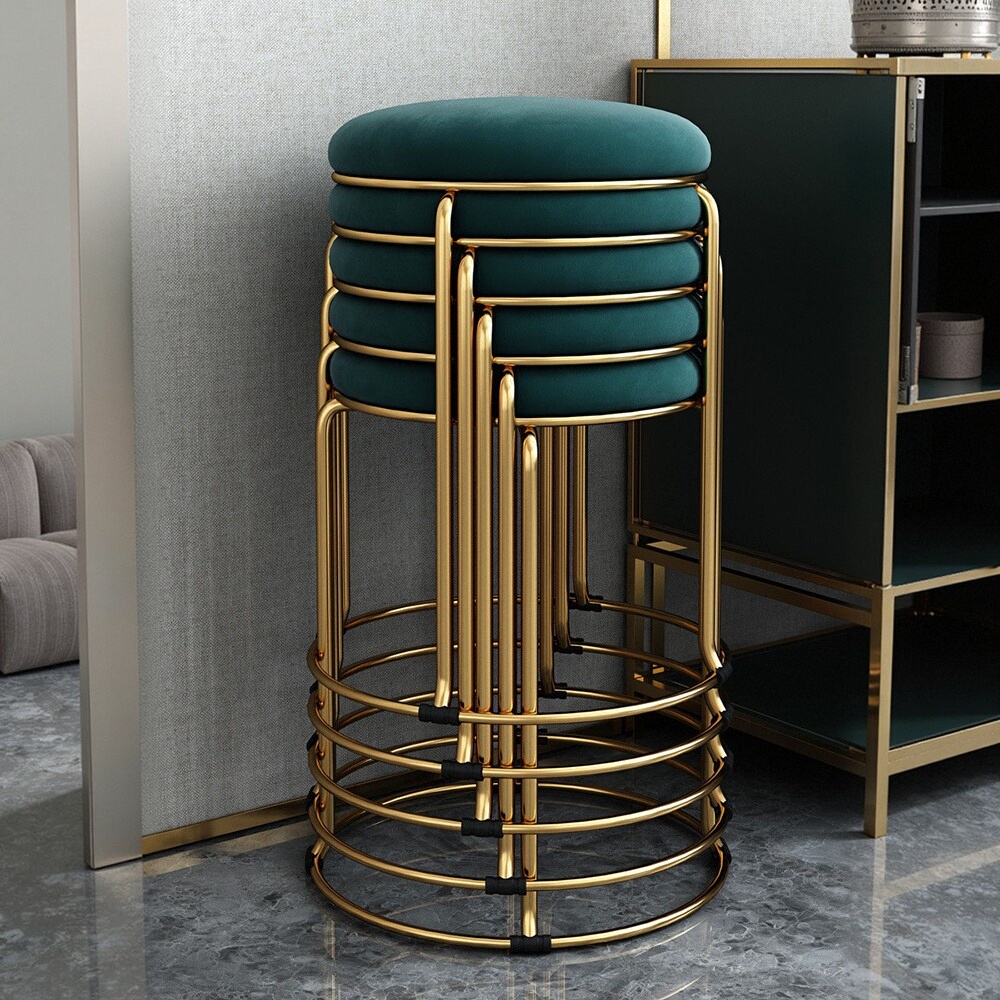 梳妆台凳子家用可叠放餐桌客人备用宿舍单独工厂车间坐垫红色餐饮