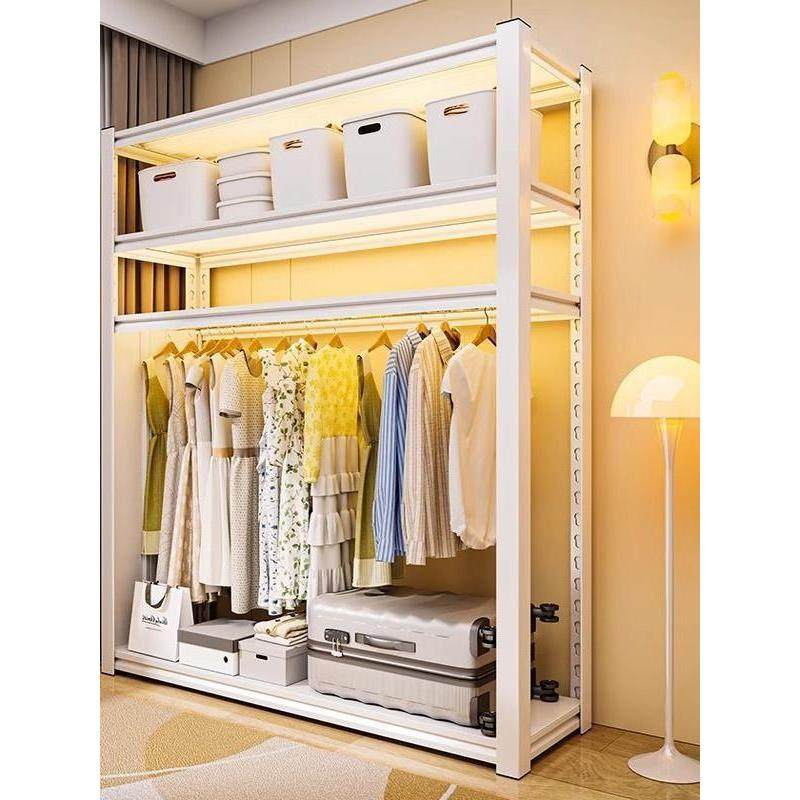 新疆包邮卧室货架衣柜开放式挂衣架简易组装出租房收纳多层置物架