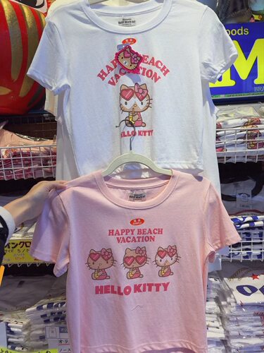 vintage vintage韩国ins小众可爱卡通kitty印花夏季纯棉舒适休闲