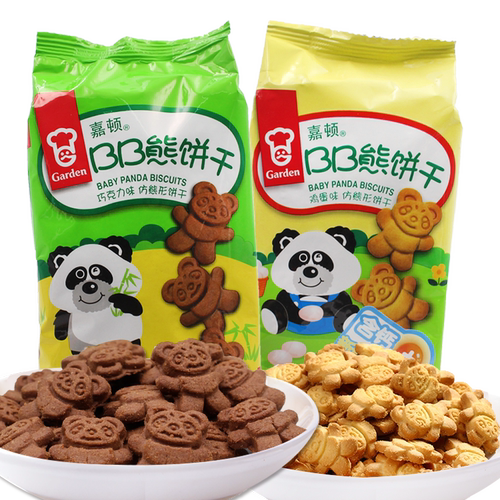 嘉顿BB熊饼干100g*5鸡蛋味巧克力办公休闲零食品下午茶儿童小吃