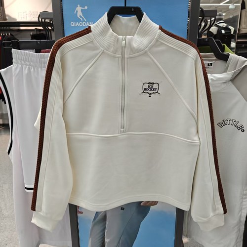 乔丹运动卫衣女圆领加绒套头上衣