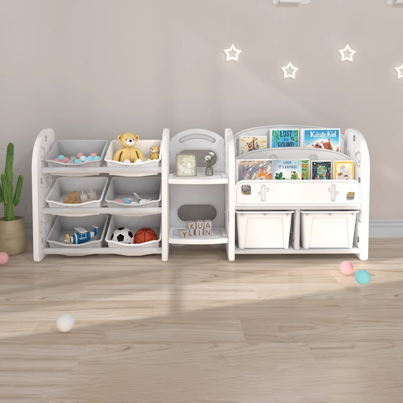 库林亚儿童玩具收纳架置物架多功能宝宝书架大容量整理书柜收纳箱-封面