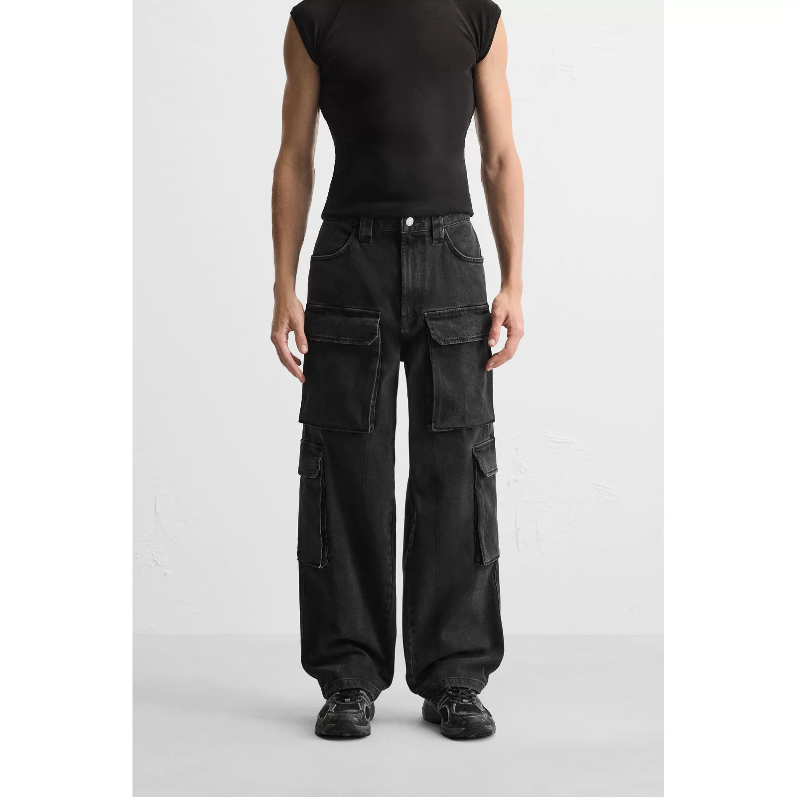 ZA 2025 春季新品 男装 宽松口袋饰工装款水洗休闲牛仔裤 1538205