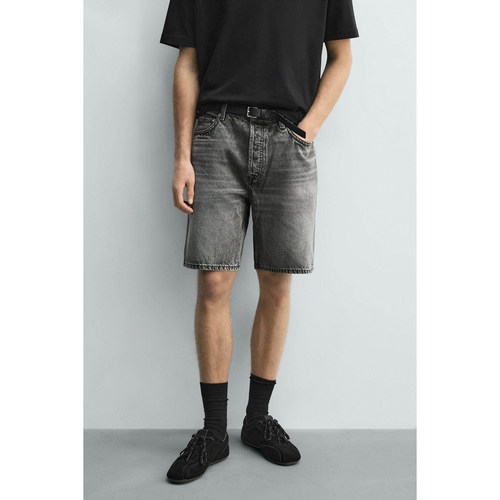 柜288！ZA 春夏新品 男装 棉质直筒水洗牛仔休闲短裤 1416408 809