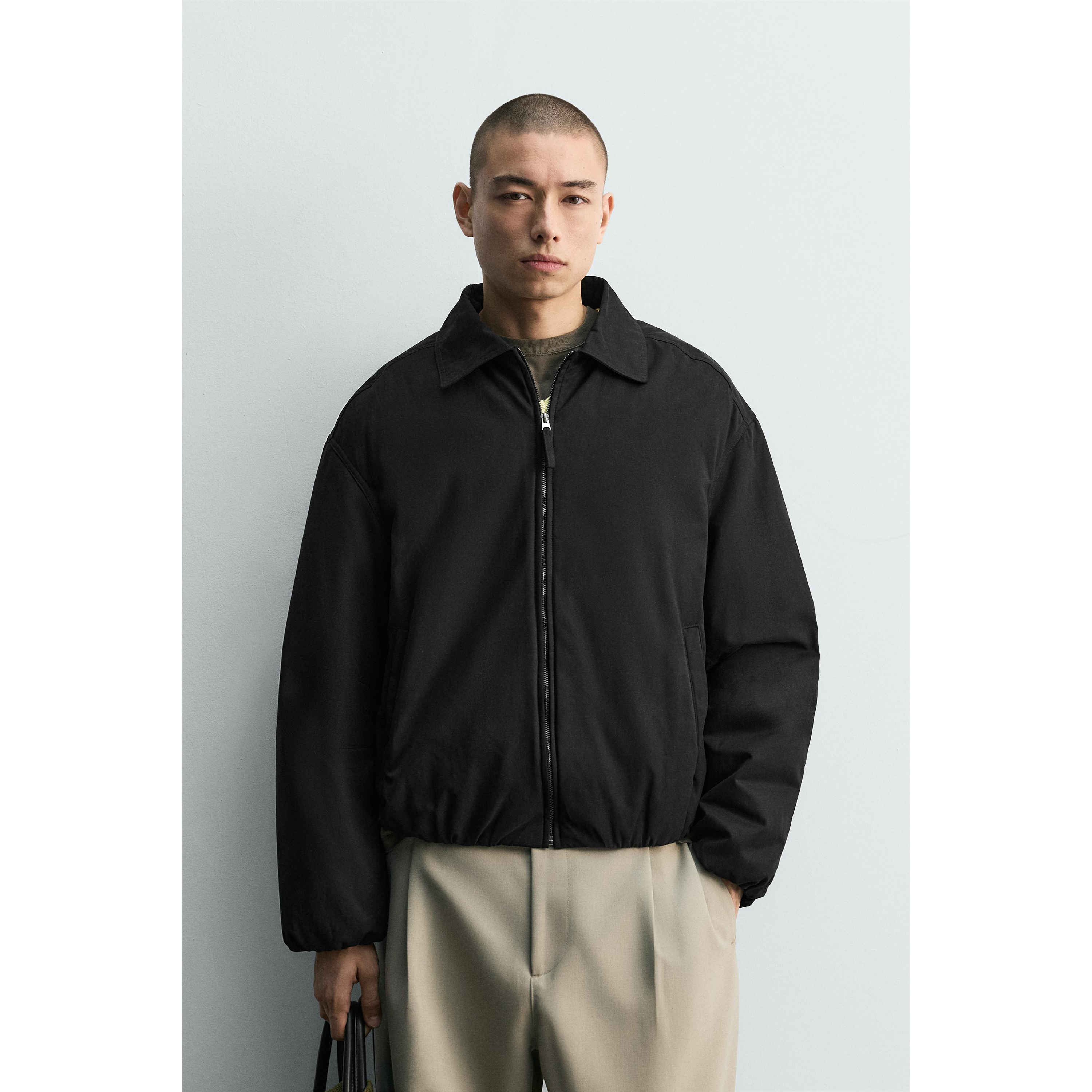 ZA 2025 秋季新品 男装 方正版型结构拉链夹克外套 3046312 800