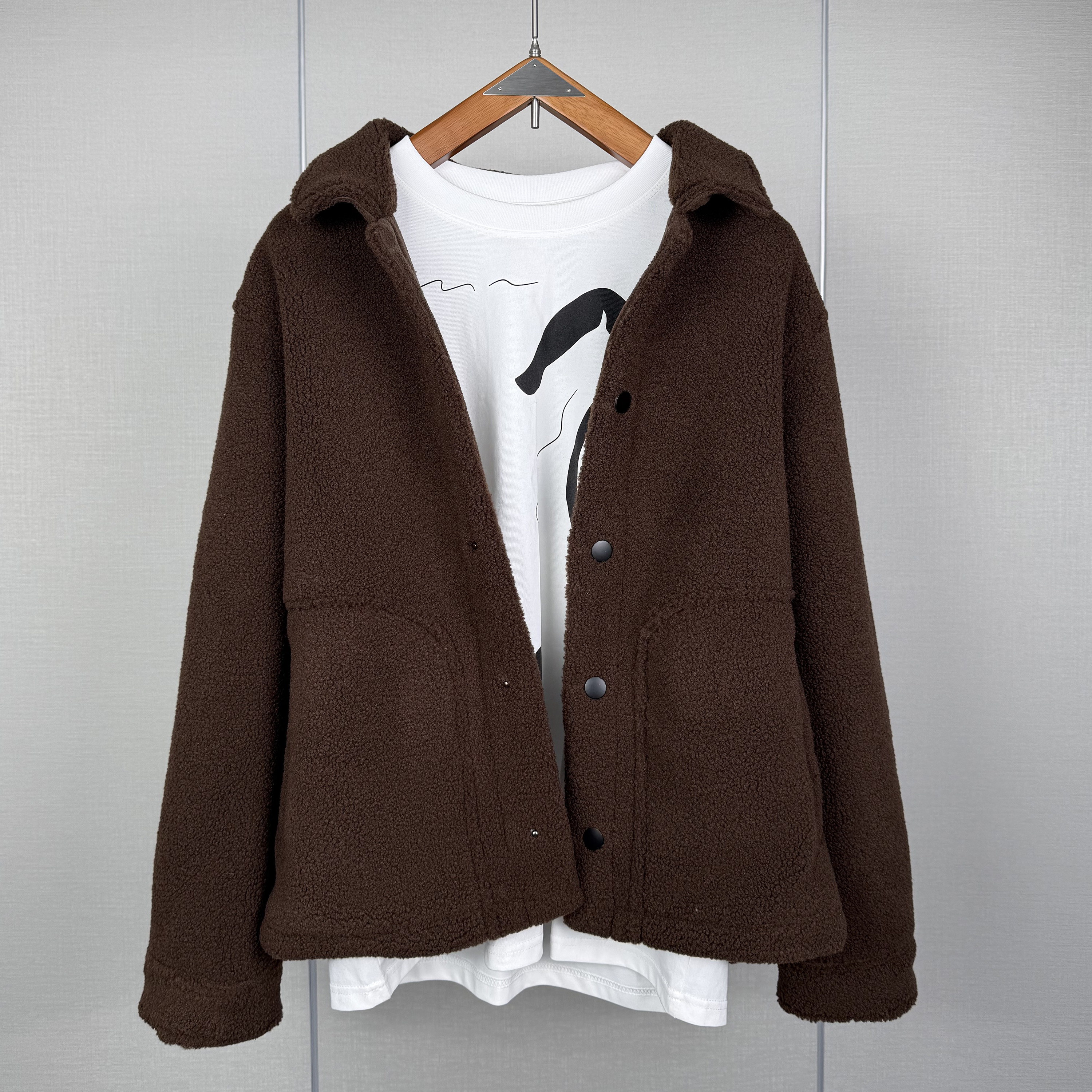 柜429!25秋季新品 男装 宽松抓绒效果长袖衬衫外套 1248300 700