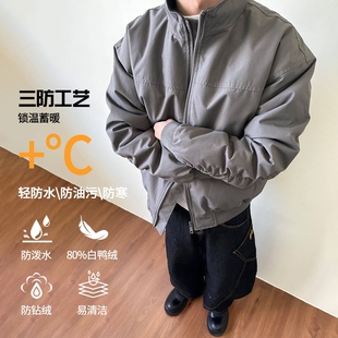 SAMS【极简风Bomber】羽绒服男女短款飞行员外套冬季美式工装夹克