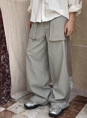 SAMS【简约立体口袋】 美式复古Vintage休闲裤男直筒宽松阔腿长裤