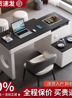 阳台茶桌椅组合多功能岩板功夫泡茶家用小户型旋转伸缩可移动茶台