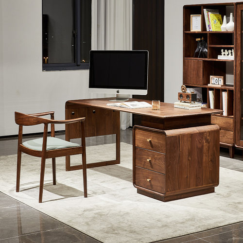 北美黑胡桃全实木书桌