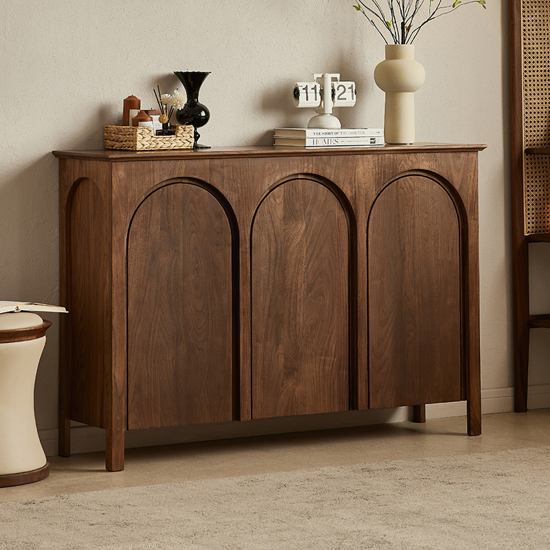 黑胡桃木鞋柜复古风2024爆款