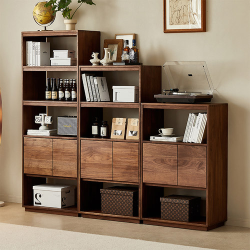 水墨兰亭北美黑胡桃木书柜