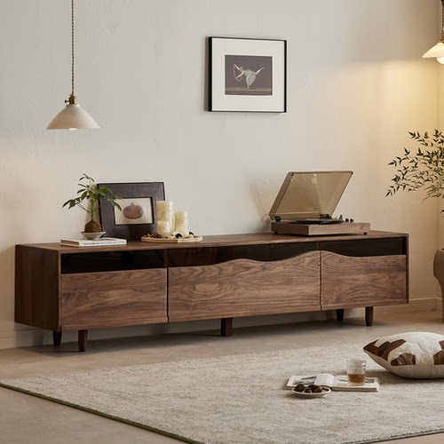 黑胡桃木电视柜复古风