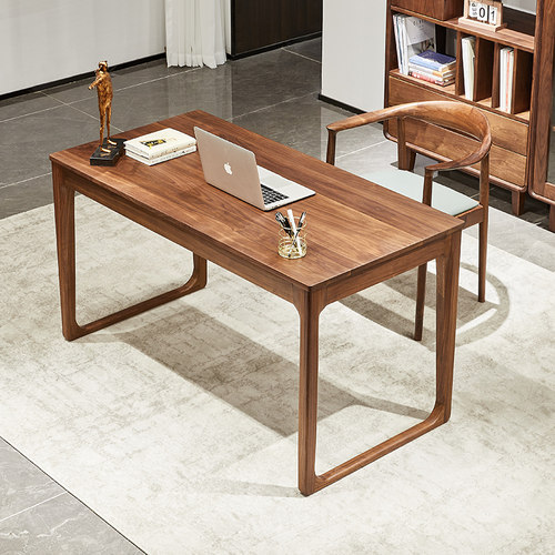 北美黑胡桃全实木带抽屉书桌