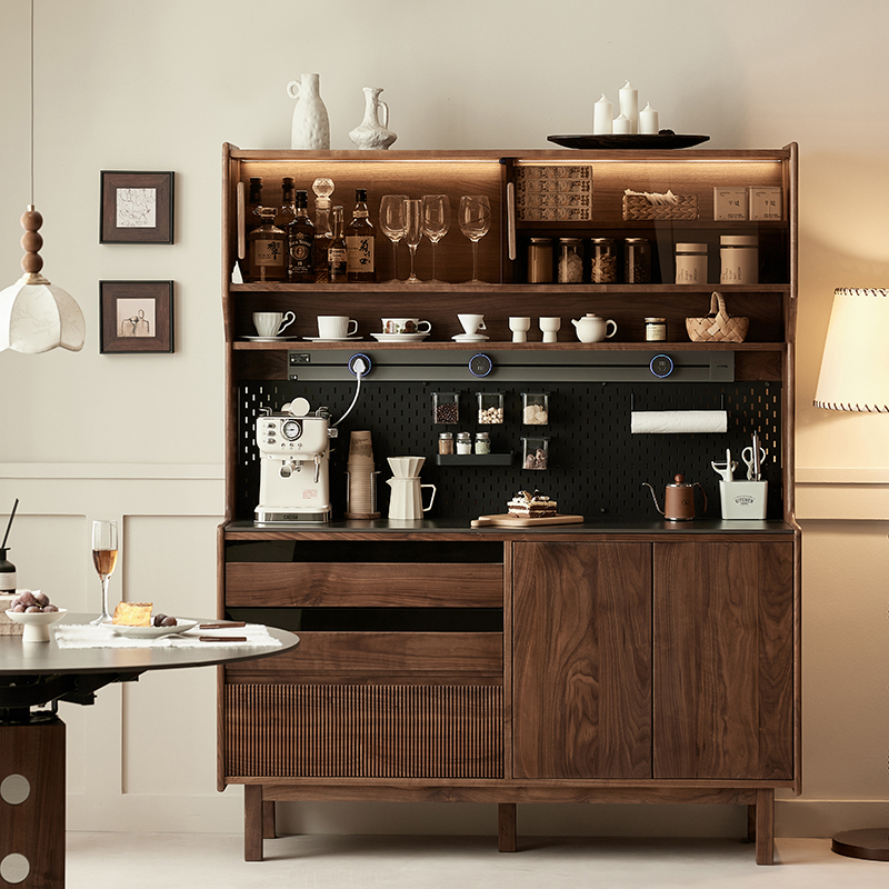 黑胡桃木抚琴餐边柜2025新款