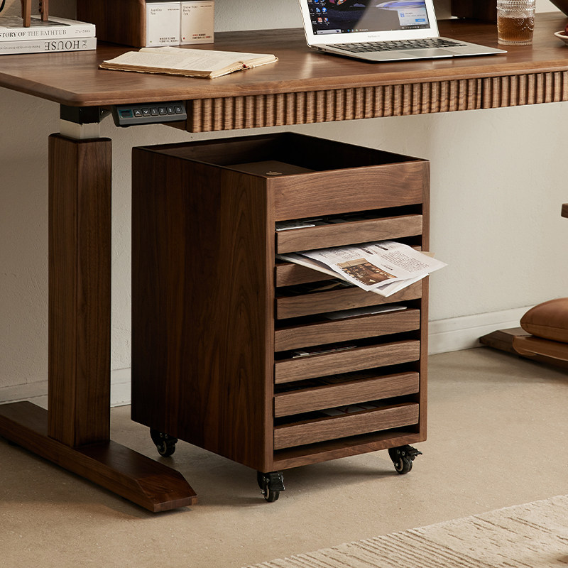 黑胡桃木文件柜小件收纳柜