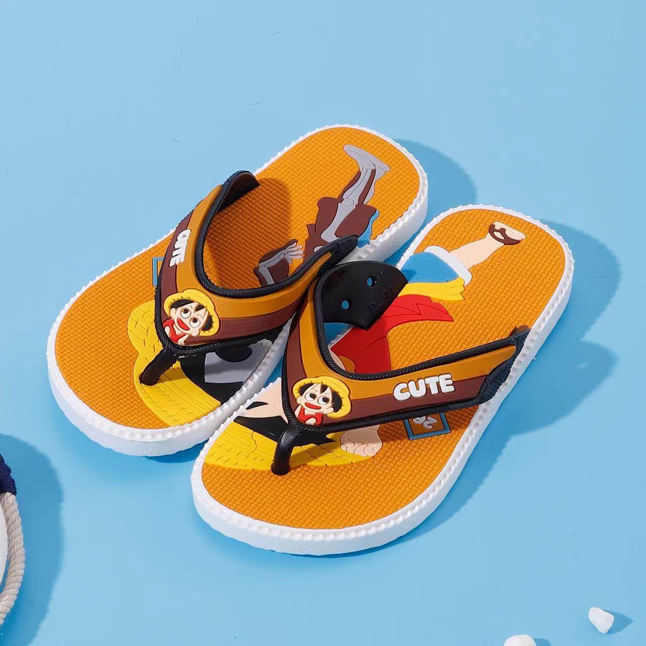 儿童人字拖鞋舒适防滑耐磨儿童男拖夹脚户外8-12岁卡通男拖鞋ins