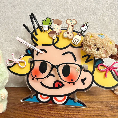 原田治亚克力发夹眼镜收纳架家用可爱女多功能桌面装饰摆件展示板