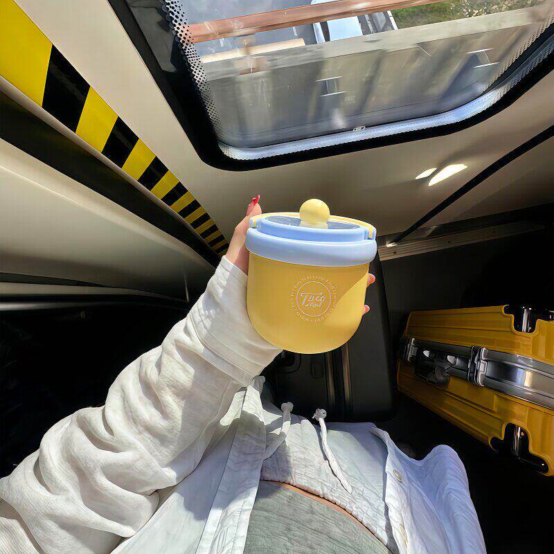 上班族便携早餐杯带盖勺保温牛奶杯304不锈钢减脂燕麦杯高颜值女