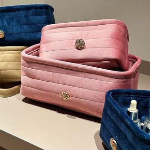 ins风丝绒绒布首饰盒桌面化妆品收纳盒玄关钥匙收纳筐杂物储物盒