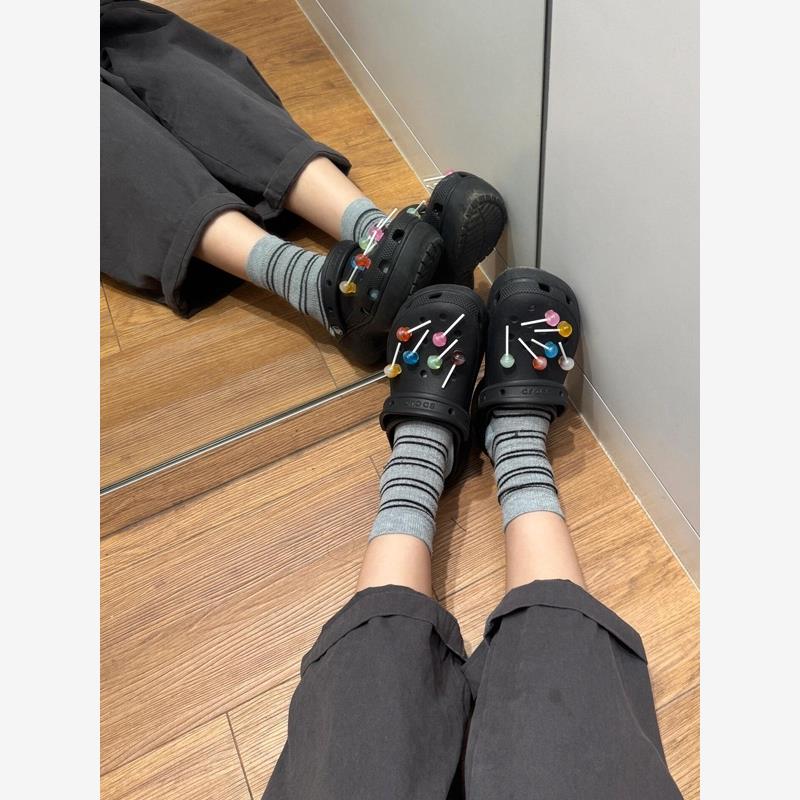 洞洞鞋配饰棒棒糖鞋花适配于卡骆驰crocs鞋扣diy配件可拆卸高级感