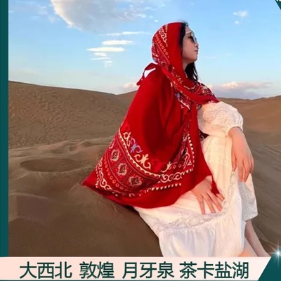 沙漠穿搭拍照敦煌棉麻丝